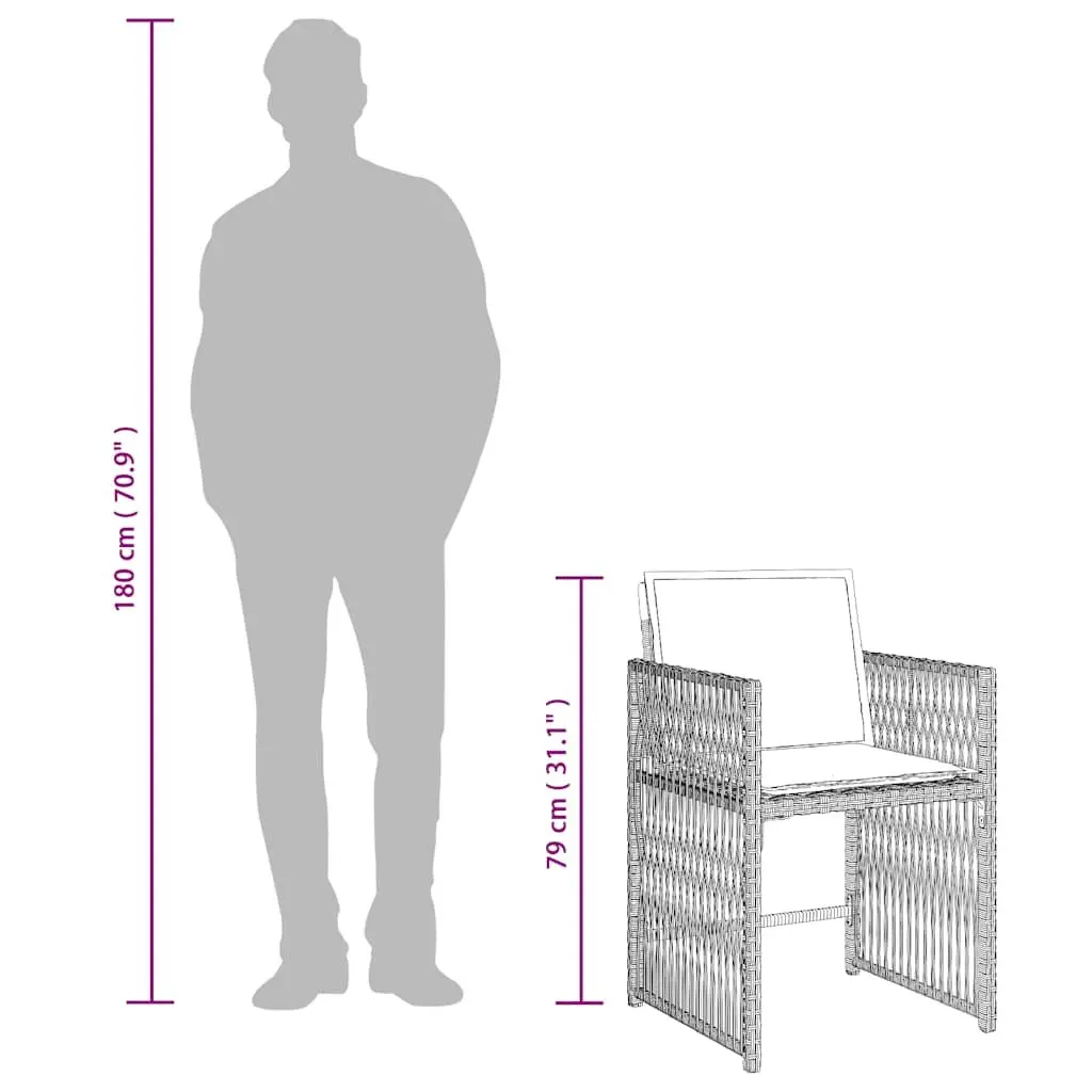 9 Piece Garden Dining Set with Cushions