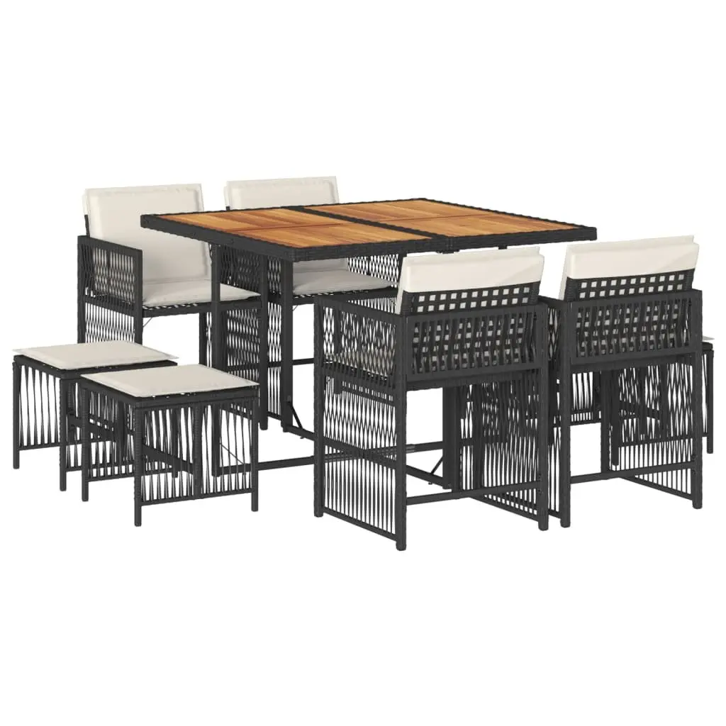 9 Piece Garden Dining Set for Outdoor Use