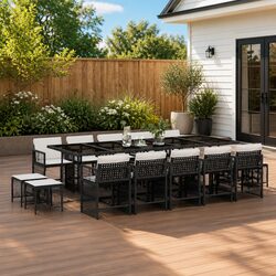 Practical 15 Piece Outdoor Dining Set for Any Gathering