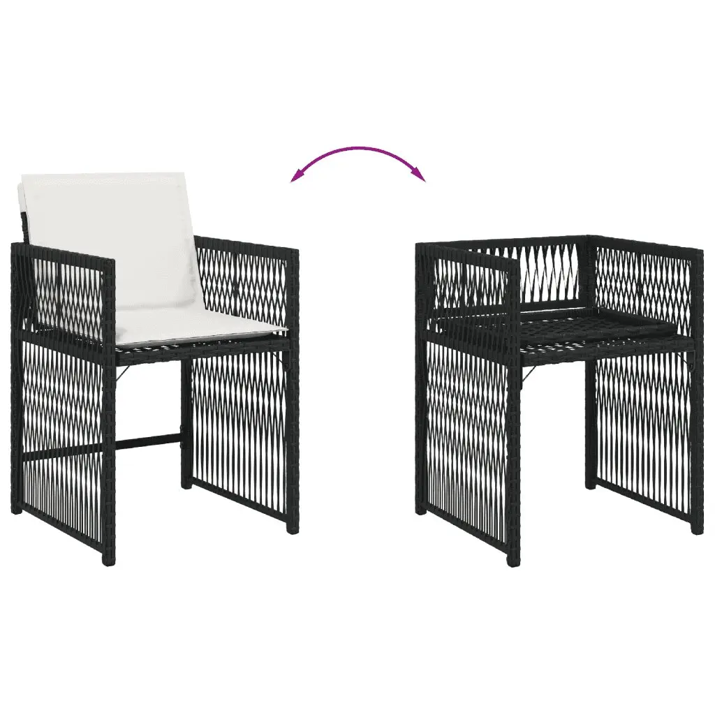 Garden Dining Set 9 Piece Outdoor Furniture PE Rattan Black Chairs Table