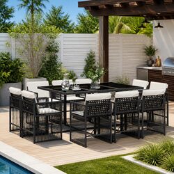 Comfortable Garden Dining Set for Outdoor Relaxation - 11 Pieces