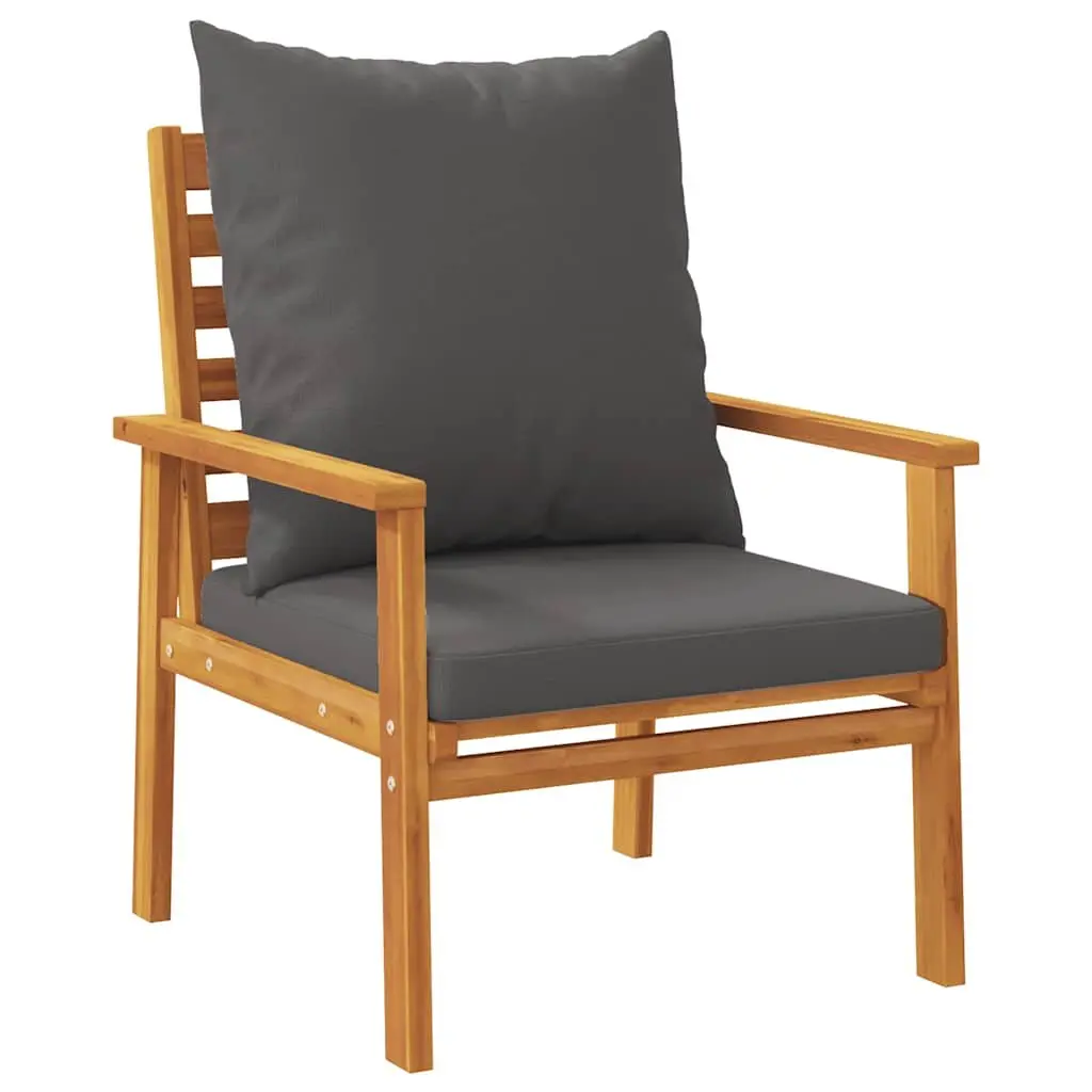 Garden Lounge Set Acacia Wood 5 Piece Outdoor Patio Furniture Brown