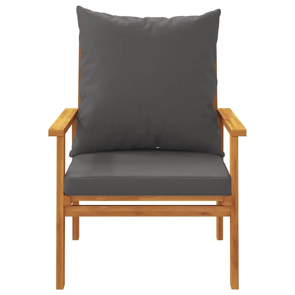 Garden Lounge Set Acacia Wood 5 Piece Outdoor Patio Furniture Brown