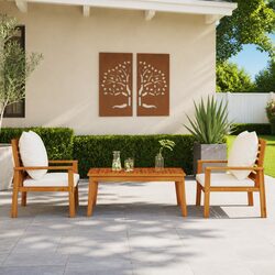 Practical 3 Piece Garden Lounge Set with Cushions for Your Patio