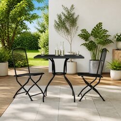 Practical 3-Piece Outdoor Dining Set in Anthracite