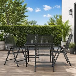 Practical 5-Piece Metal Mesh Dining Set for Patios