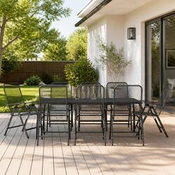 Practical 9-Piece Garden Dining Set for Any Outdoor Space