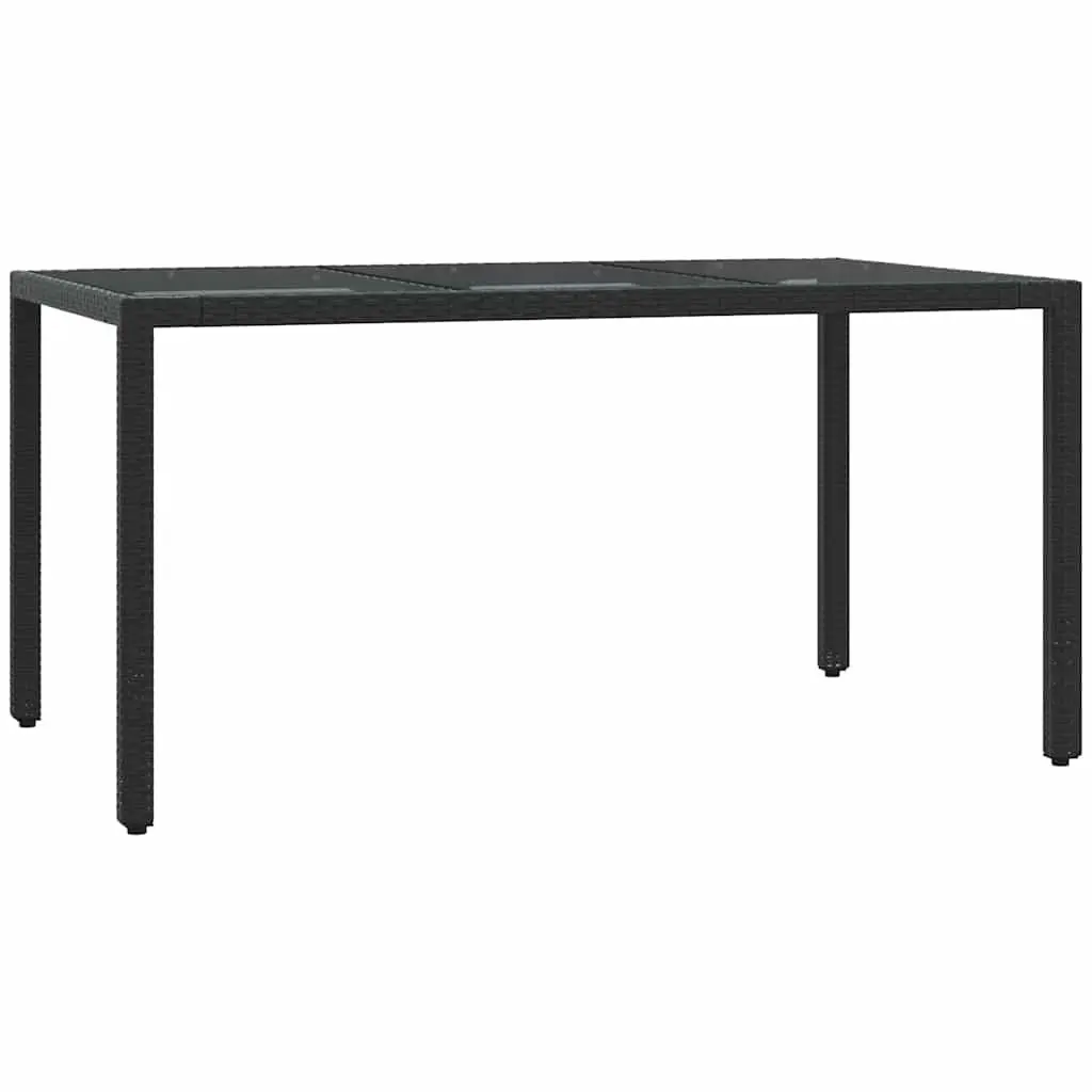 Outdoor Dining Set PE Rattan 5 Piece Black Cushions Table