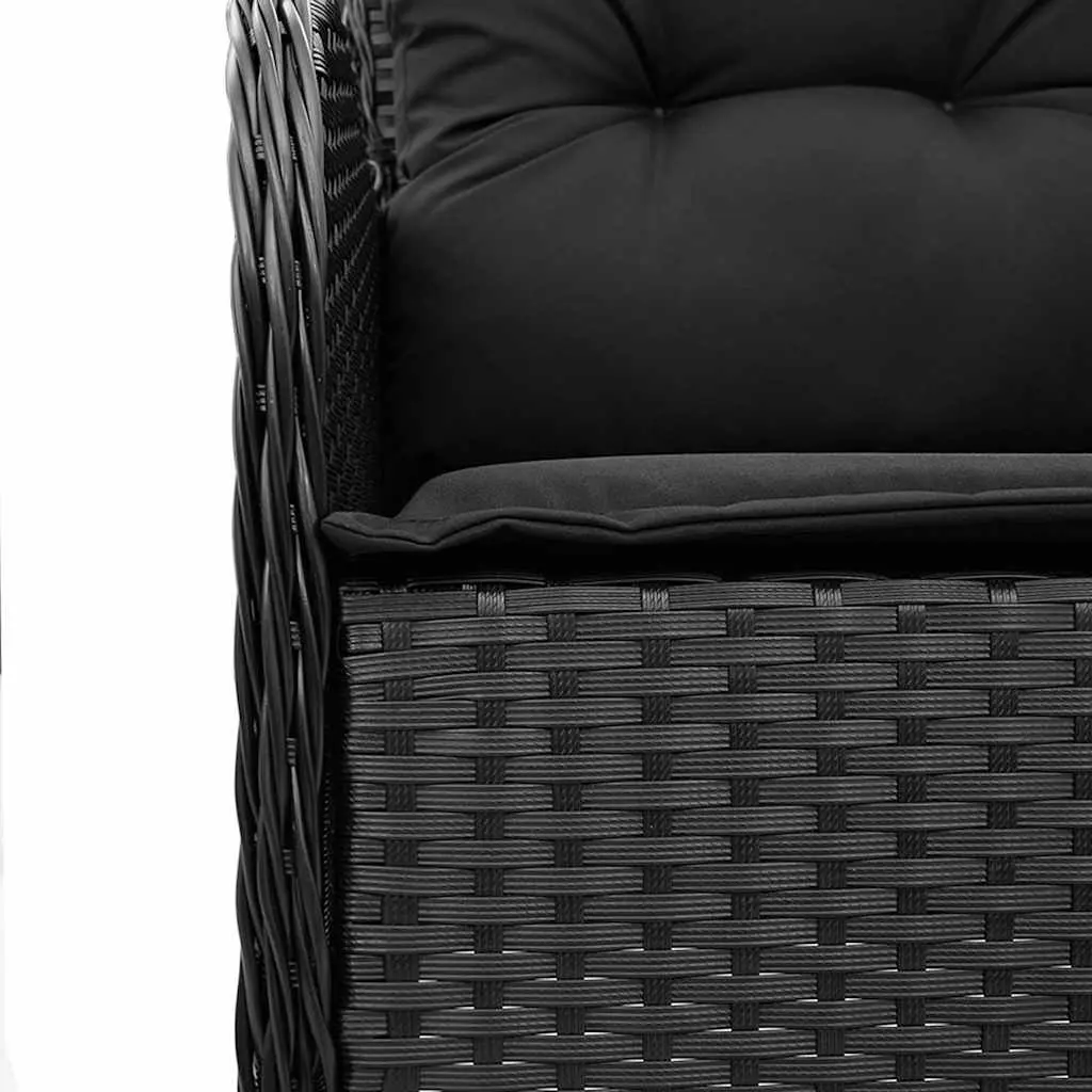 Outdoor Dining Set PE Rattan 5 Piece Black Cushions Table
