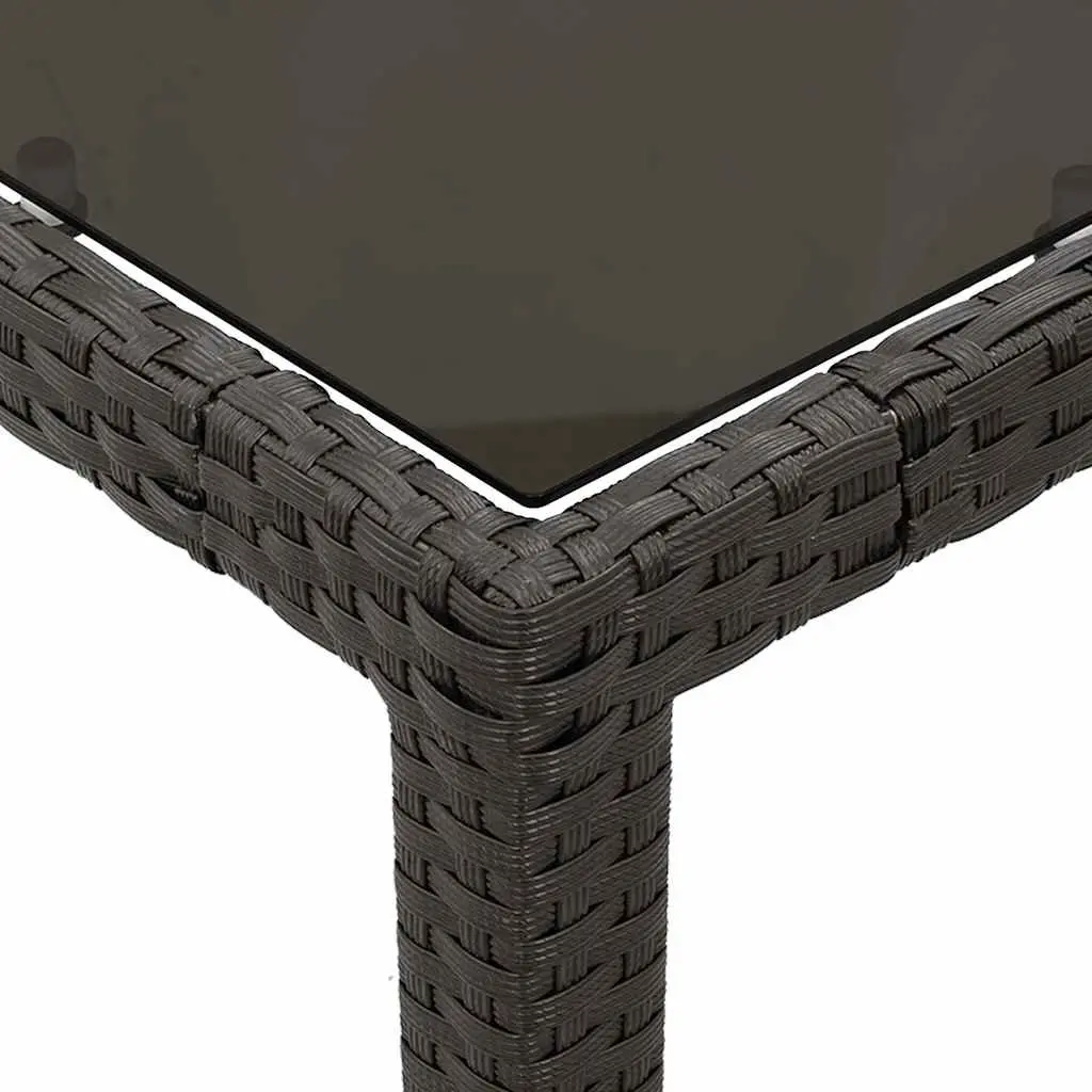 Outdoor Dining Set PE Rattan 5 Piece Black Cushions Table