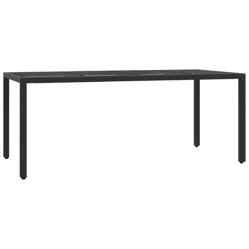 Outdoor Garden Dining Set PE Poly Rattan 7 Piece Black Patio Furniture