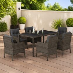 Practical 7 Piece Grey Outdoor Dining Set for Any Occasion