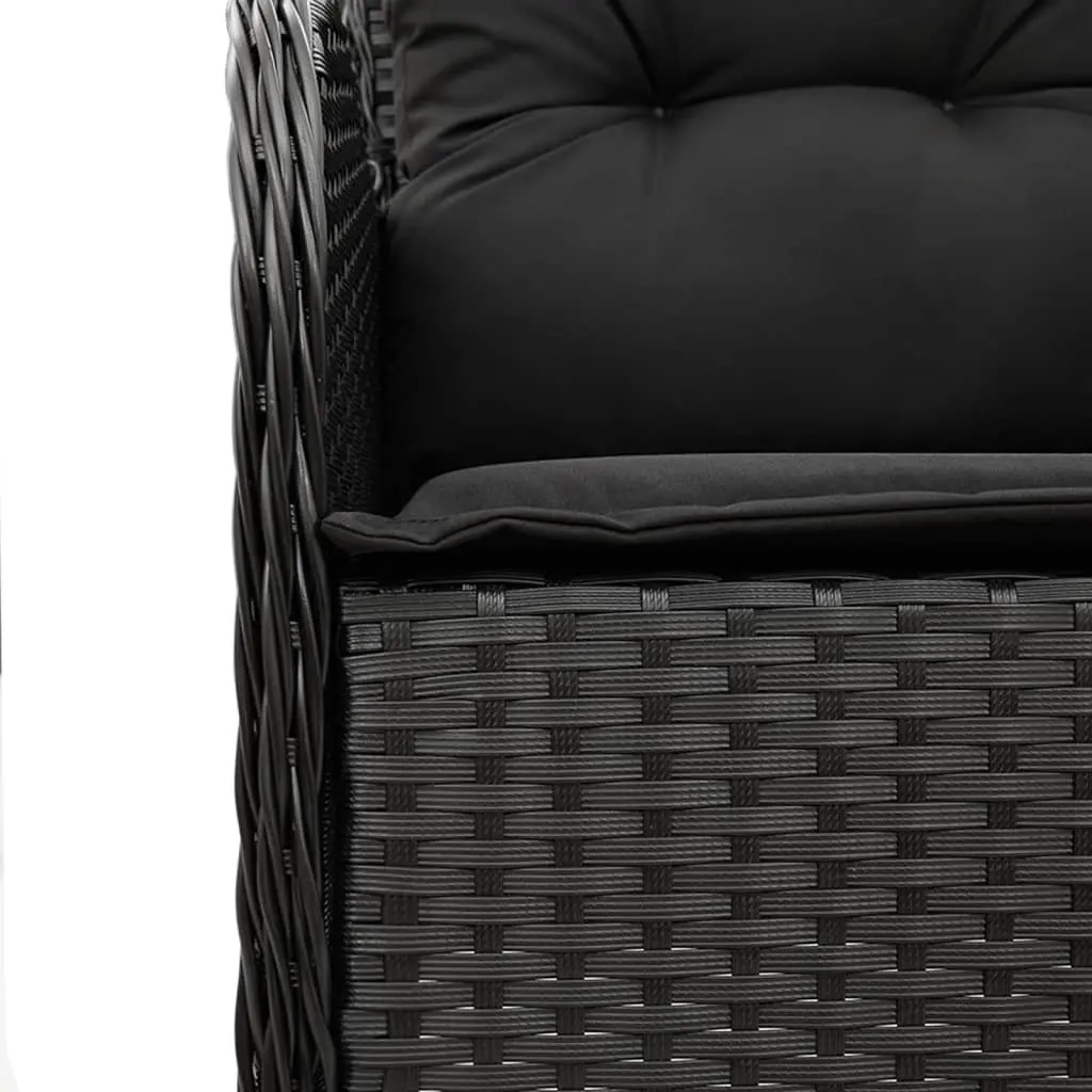 Outdoor Dining Set Poly Rattan 5 Piece Garden Furniture Black with Cushions