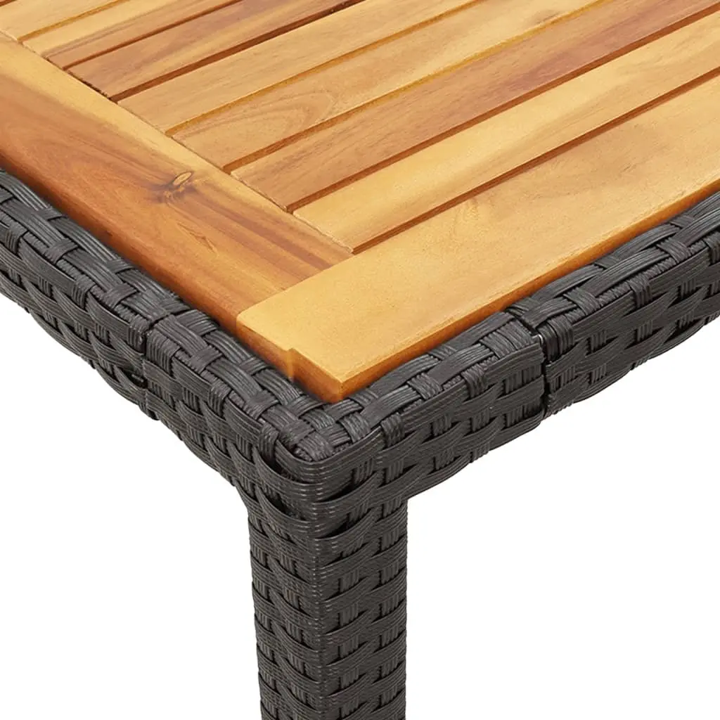 Outdoor Dining Set Poly Rattan 5 Piece Garden Furniture Black with Cushions