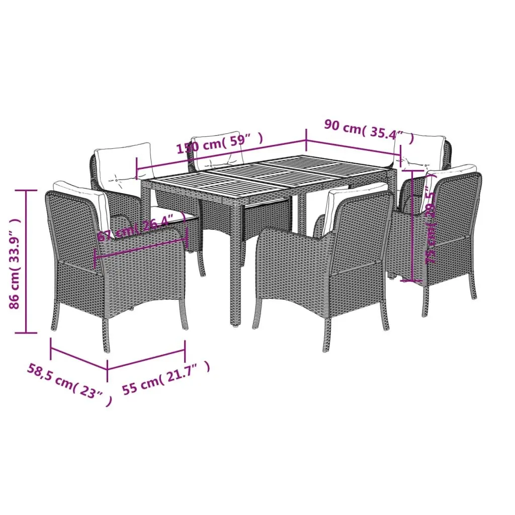 7 Piece Outdoor Dining Set for Various Gatherings
