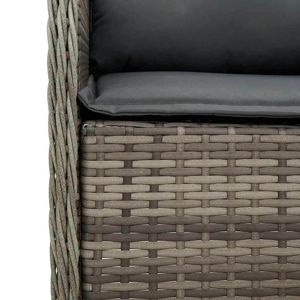 7 Piece Grey Poly Rattan Garden Dining Set