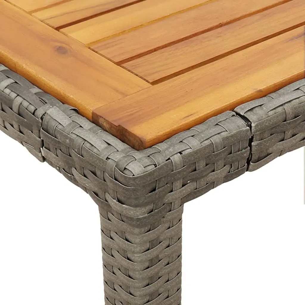 7 Piece Grey Poly Rattan Garden Dining Set