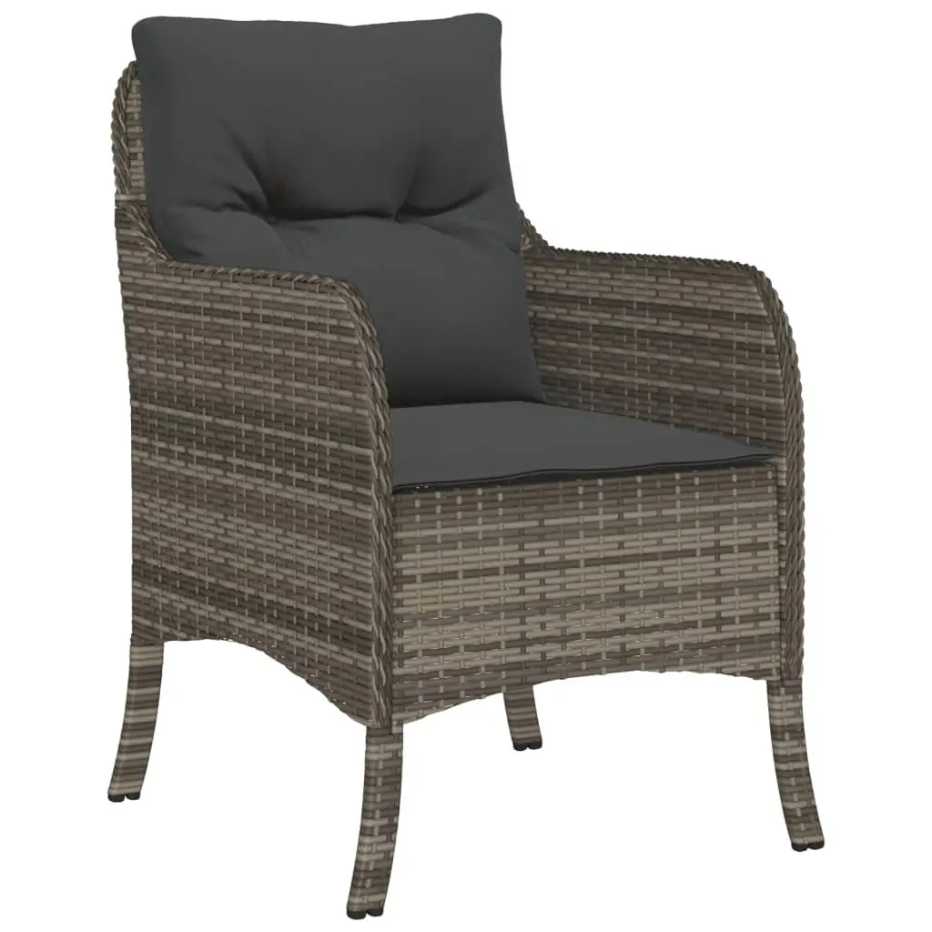 7 Piece Outdoor Dining Set Garden Patio Furniture Grey Poly Rattan Cushions
