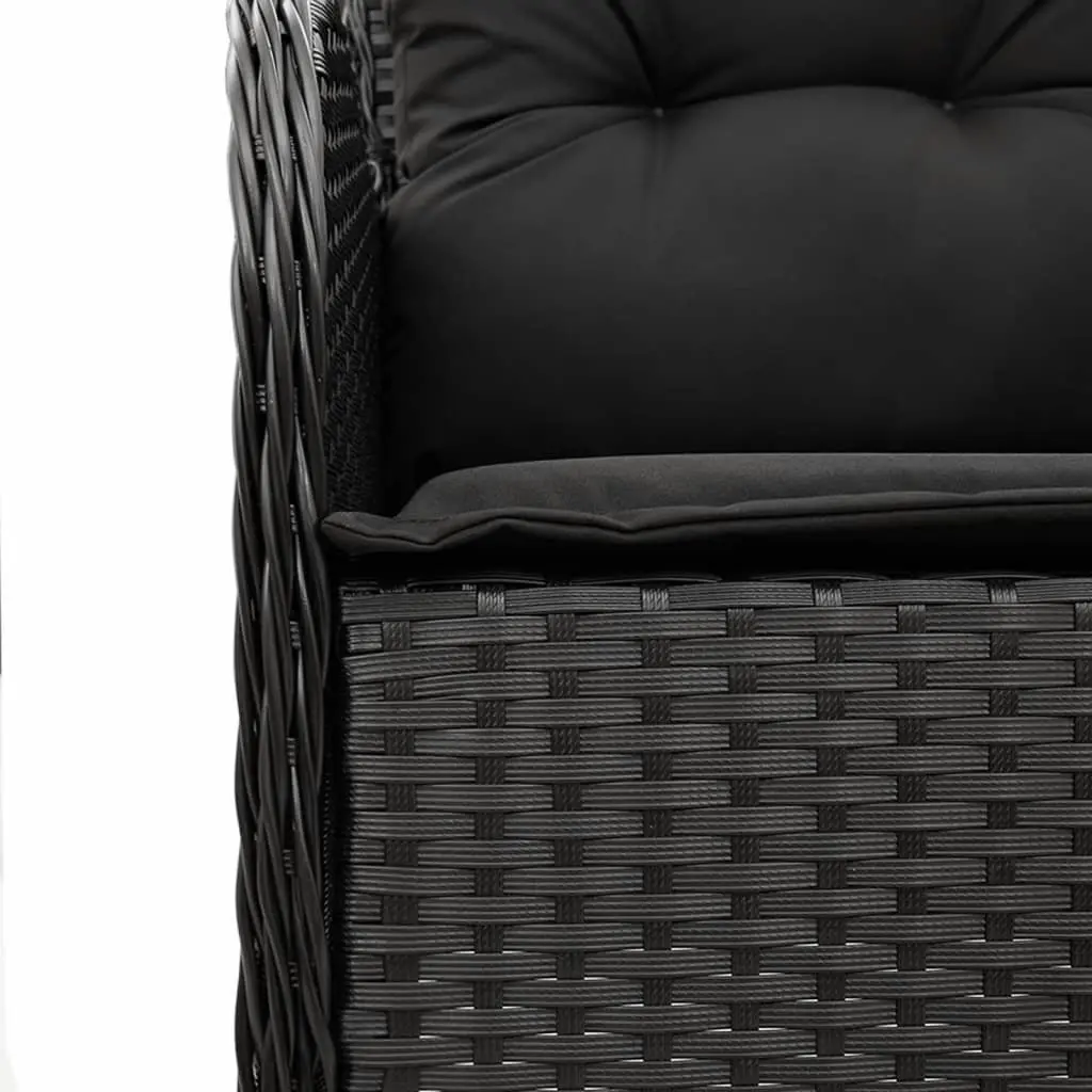 Garden Dining Set PE Rattan 5 Piece Outdoor Furniture Black Chairs Table