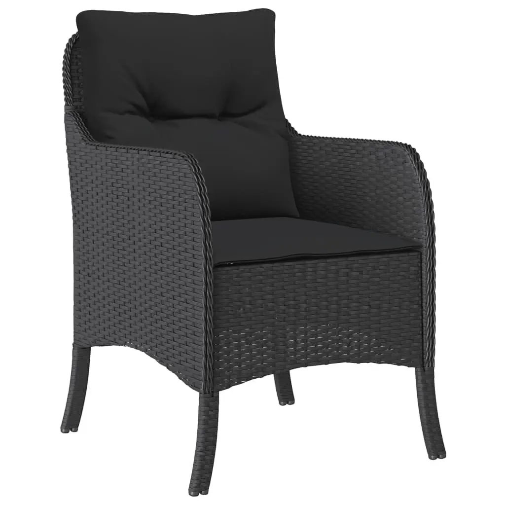 Outdoor Dining Set 5 Piece Garden Furniture Table Chairs with Cushions Black