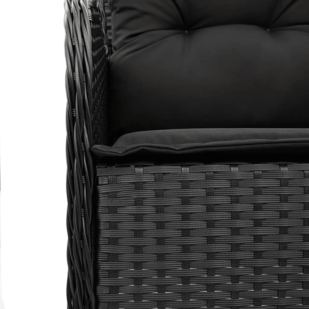 Outdoor Dining Set 5 Piece Garden Furniture Table Chairs with Cushions Black