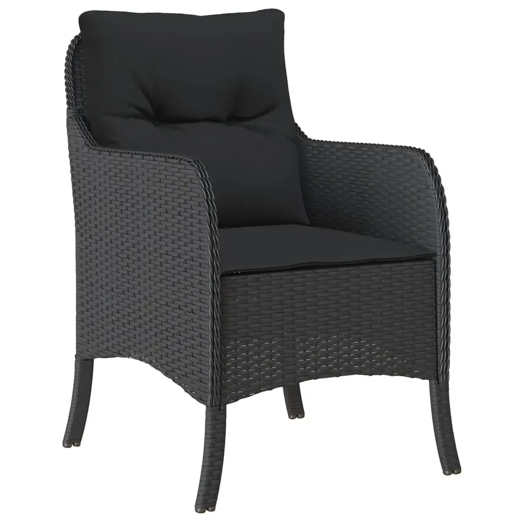 Outdoor Garden Dining Set PE Rattan 5 Piece Patio Furniture with Cushions Black