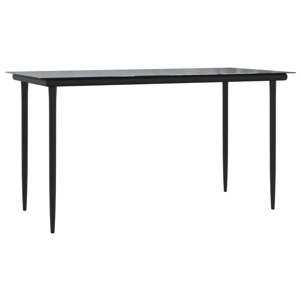Outdoor Dining Set 5 Piece PE Rattan Frame Tempered Glass Top Grey