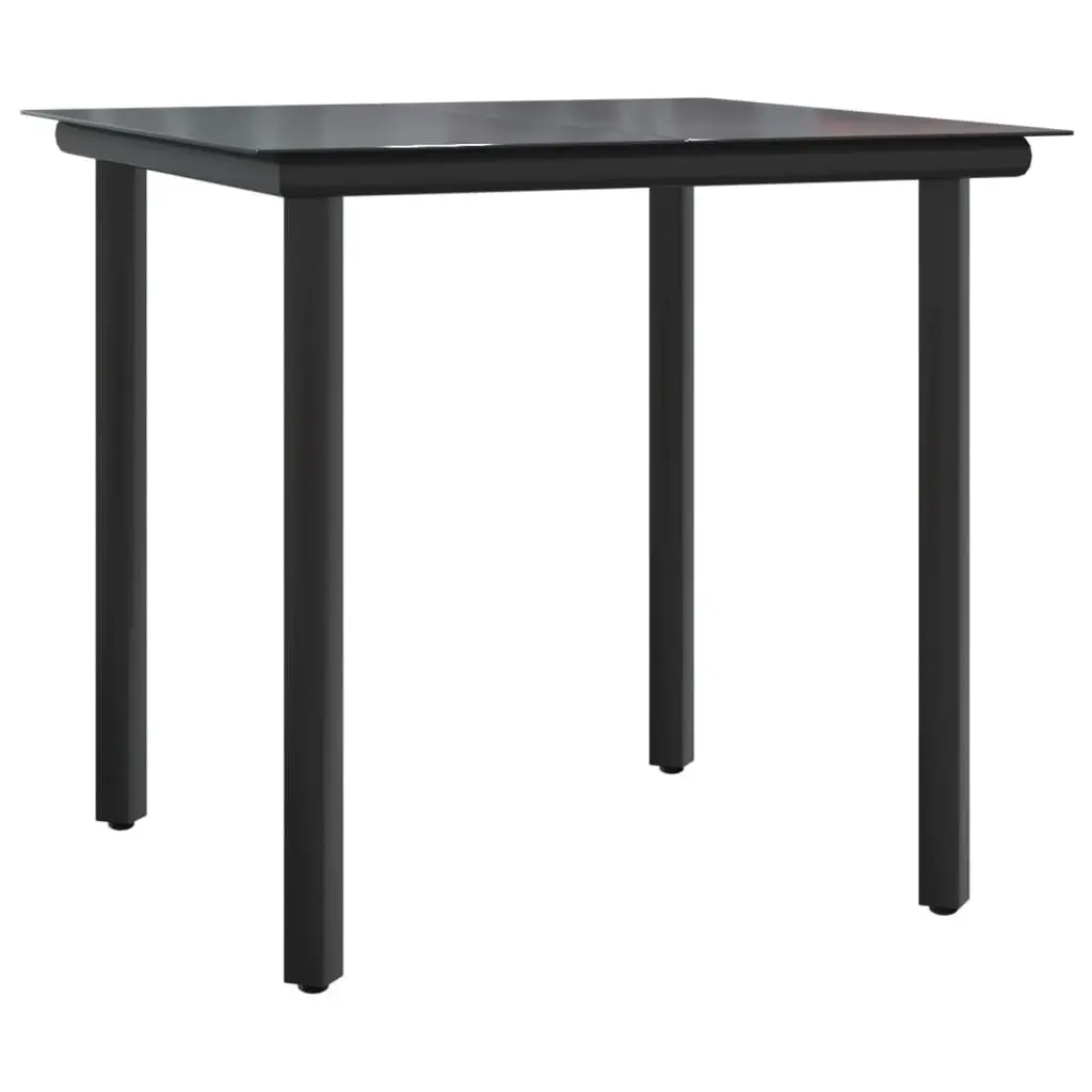 3 Piece Garden Furniture Set Grey Poly Rattan Table and Chairs Outdoor Dining
