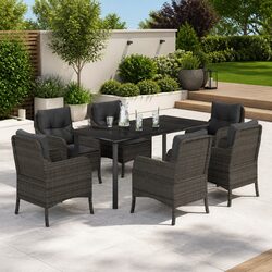 Functional 7 Piece Garden Dining Set - Ideal for Gatherings