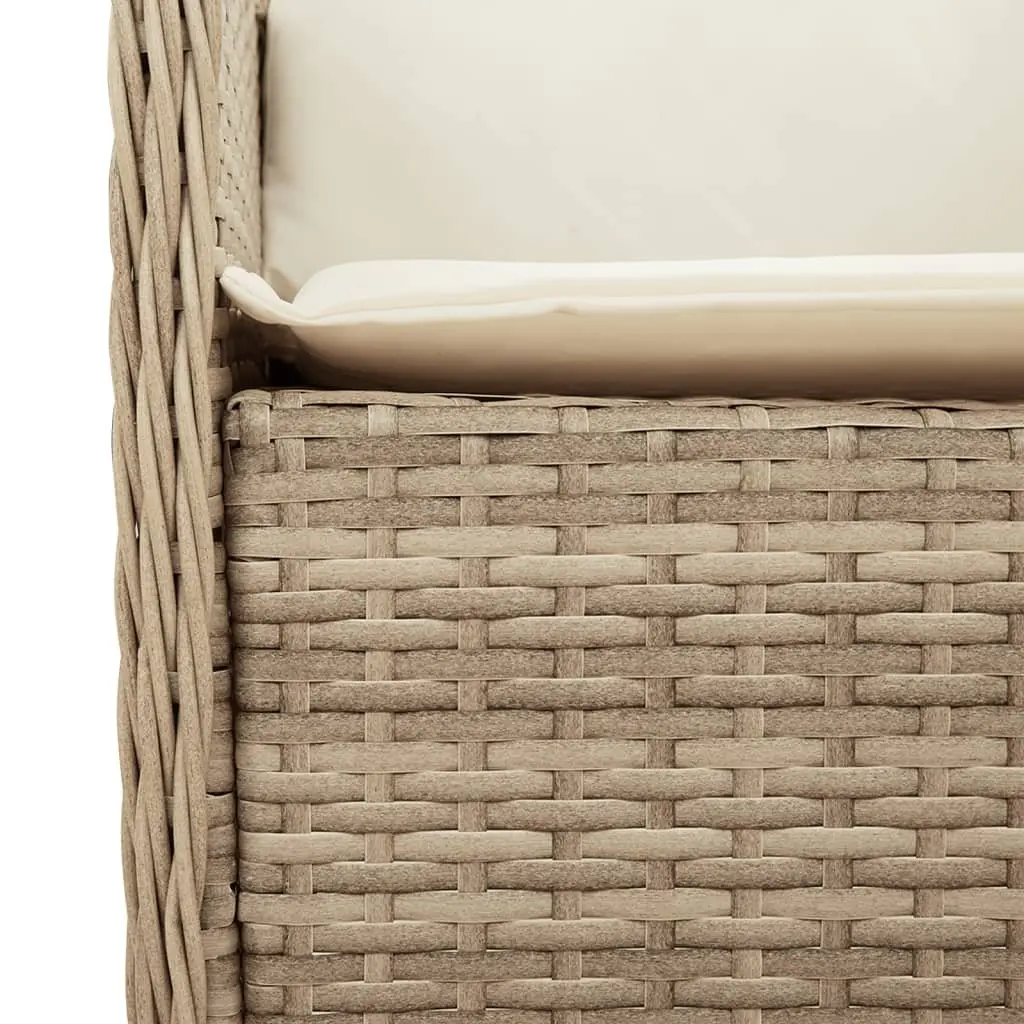 Outdoor Dining Set Poly Rattan 3 Piece Beige with Cushions