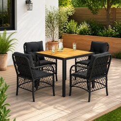 Practical 5-Piece Dining Set for Gardens and Patios
