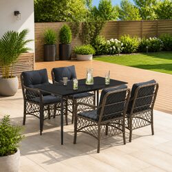 Practical 5 Piece Garden Dining Set for Outdoor Comfort