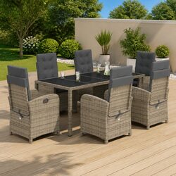 Practical 7 Piece Dining Set for Garden and Patio Use