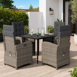 Versatile Grey Garden Dining Set - 5 Piece