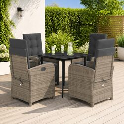 5 Piece Garden Dining Set with Adjustable Backrests