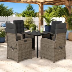 Versatile 5 Piece Garden Dining Set in Grey