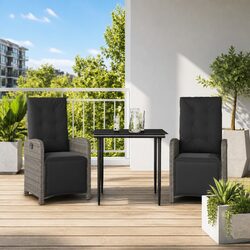 Versatile 3-Piece Grey Outdoor Bistro Set for Every Space