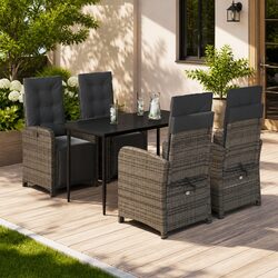 Practical 5-Piece Garden Dining Set in Grey