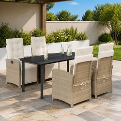 5 Piece Garden Dining Set for Patio and Balcony Use