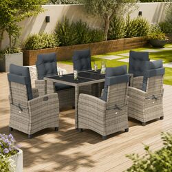 Practical 7 Piece Garden Dining Set for Outdoor Use
