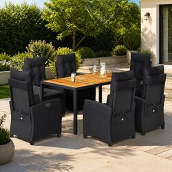 Functional 7 Piece Outdoor Dining Set for Garden Use