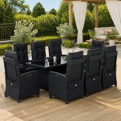 Practical 9 Piece Dining Set for Outdoor Use
