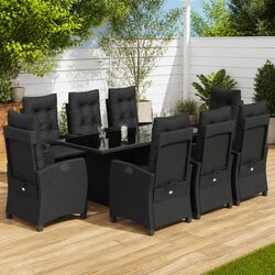 Functional 9 Piece Garden Dining Set for Outdoor Entertaining