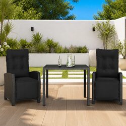 Practical 3 Piece Garden Dining Set with Cushions