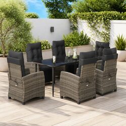 Functional 7 Piece Grey Rattan Garden Set for Any Occasion