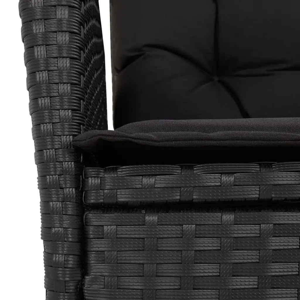 Garden Dining Set 5 Piece Outdoor Furniture Black Poly Rattan Patio Table Chairs