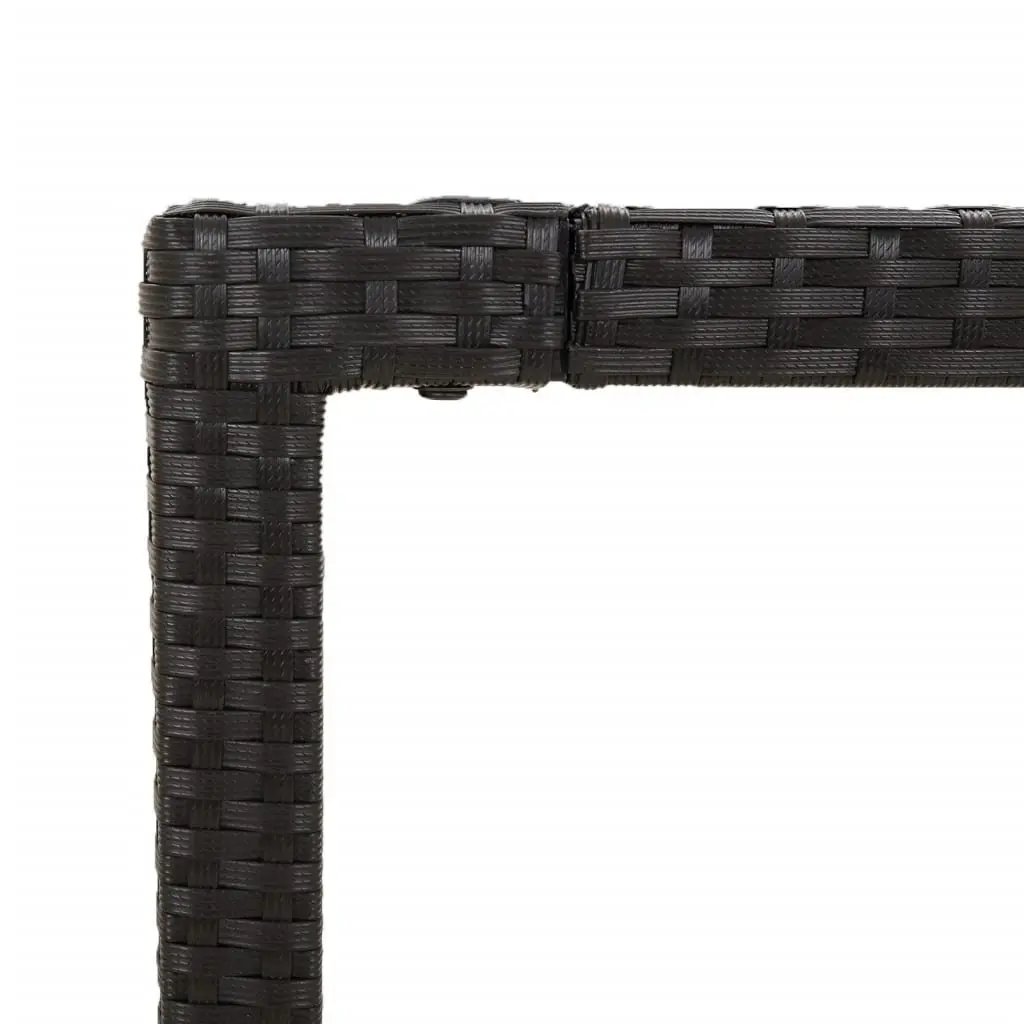 Garden Dining Set 5 Piece Outdoor Furniture Black Poly Rattan Patio Table Chairs