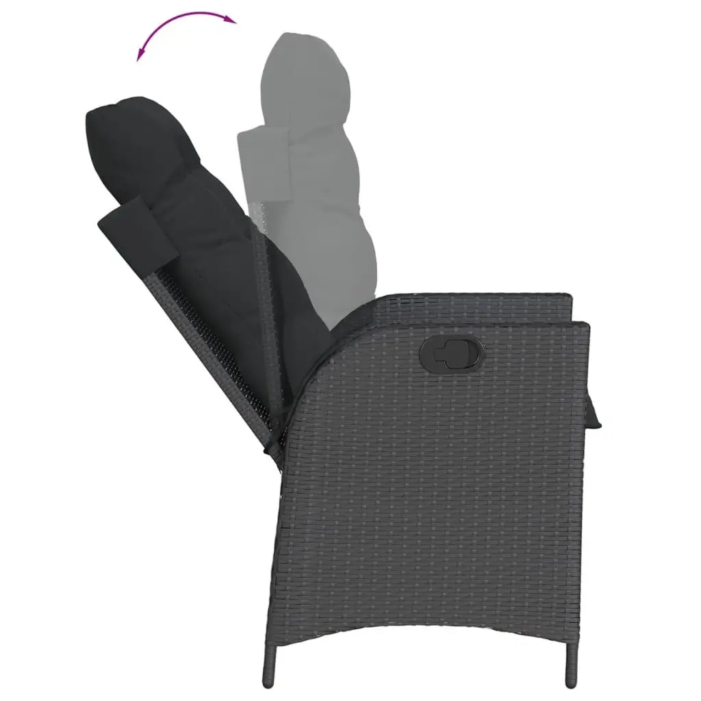 7-Piece Black Outdoor Dining Set with Cushions