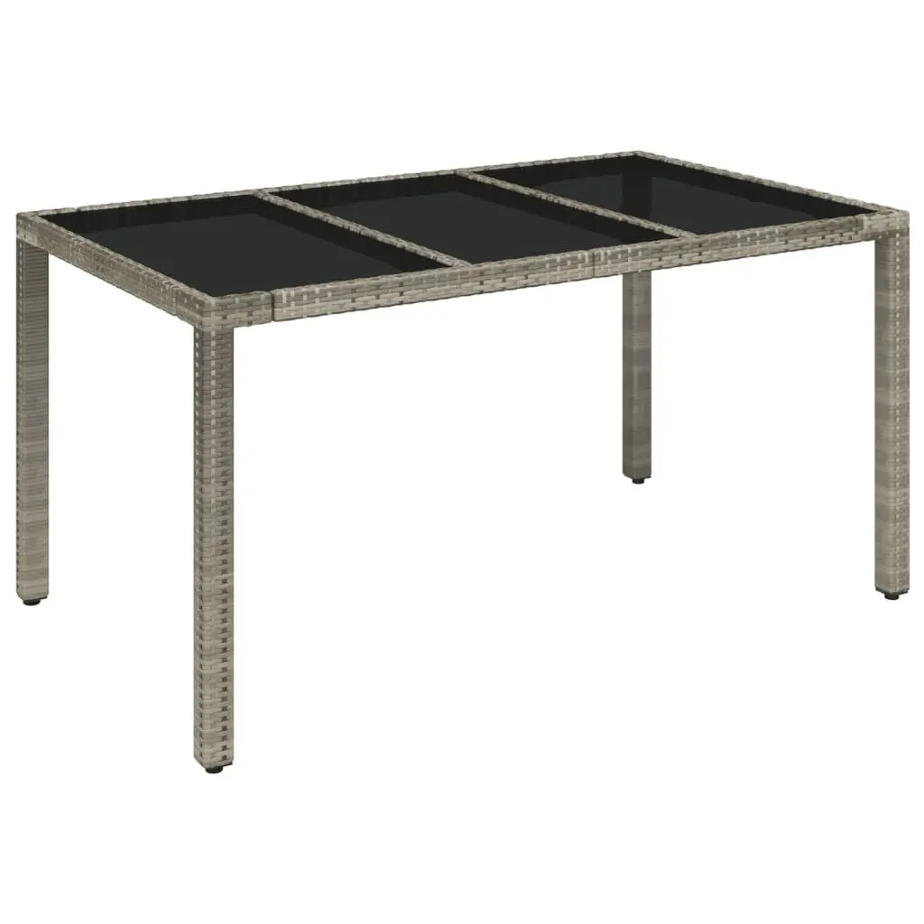 7 Piece Outdoor Dining Set Grey Poly Rattan Cushioned Garden Patio Furniture