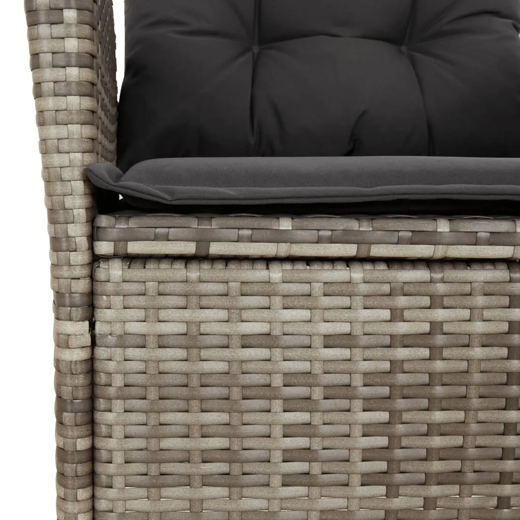 9 Piece Garden Dining Set PE Rattan Chairs Table Patio Grey